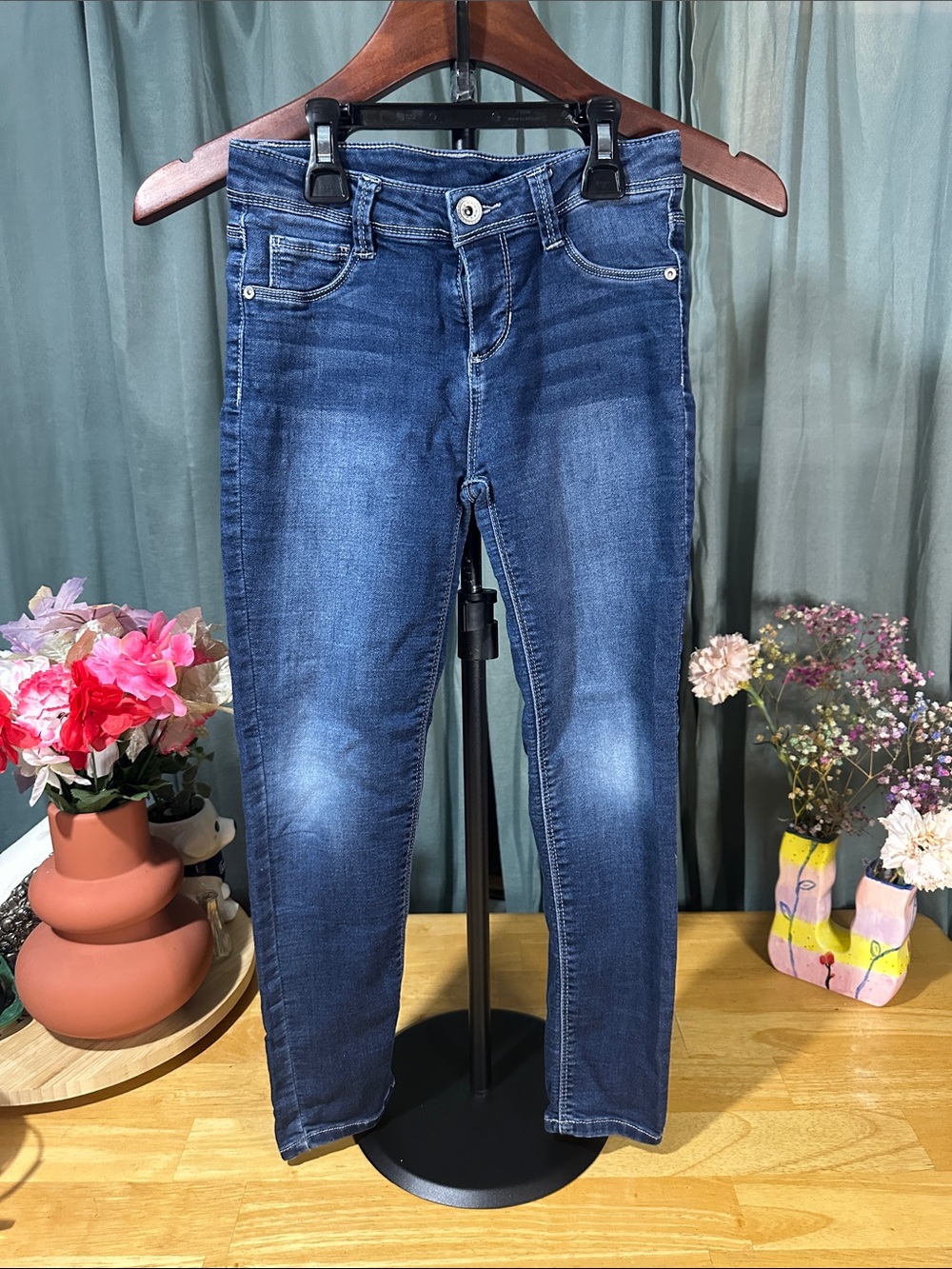 Girls' Dark Blue Stretch Skinny Jeans